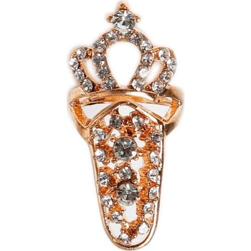 Charminng Jewelry Bowknot Crown Crystal 12 types Finger Nail Art Ring Fake Nail Protection