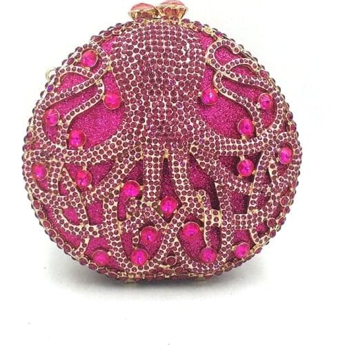 Ladies handbag Bridal wedding party purse women evening party bag diamonds animal octopus crystal clutches elegant crystal purse