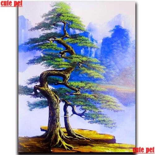 DIY Full Square round drill Pine tree Diamond painting set Diamond embroidery diamond mosaic Cross stitch natural scenery decor