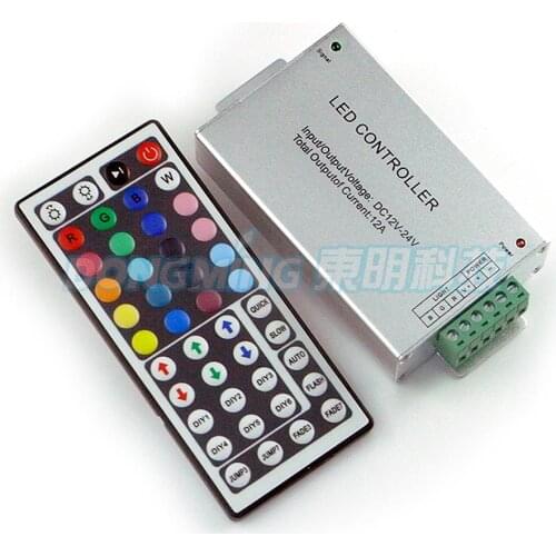 44key RGB DC 12V infrared IR remote controller dimmer Aluminum 288W input DC12V for SMD 3528 RGB led strip light