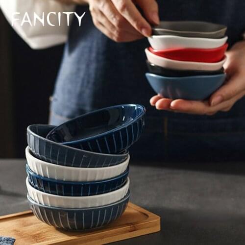 FANCITY Nordic ceramic sauce dish creative cute fresh seasoning dish small dish flavor dish vinegar dish home restaurant