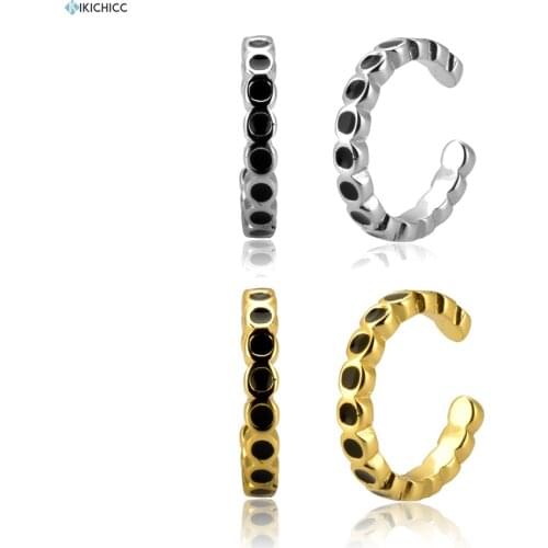 Kikichicc 925 Sterling Silver Enamel Rock Punk No Piercing Clips Earcuff 2020 Ear Cuffs Rock Punk Round Piercing Luxury Jewelry