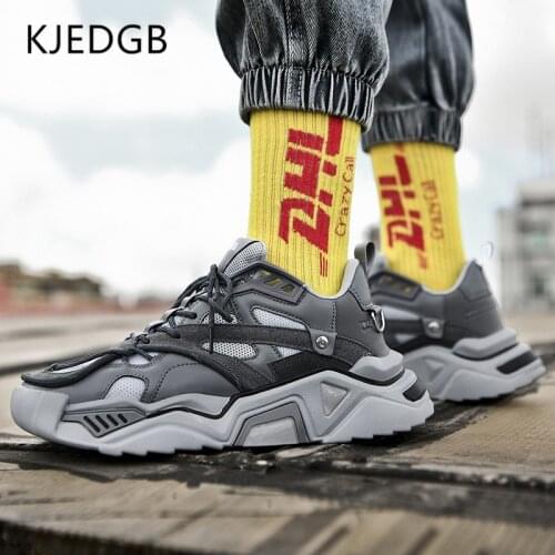 KJEDGB Trend New Men Casual Shoes Outdoor Street Fashion Sneakers for Men Women Unisex Comfortable Platform Chunky Sneakers