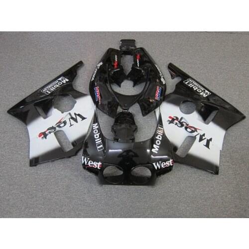 High quality Fairing body kit For Honda CBR400 NC23 black and white fairings set cbr400 nc23 ET28