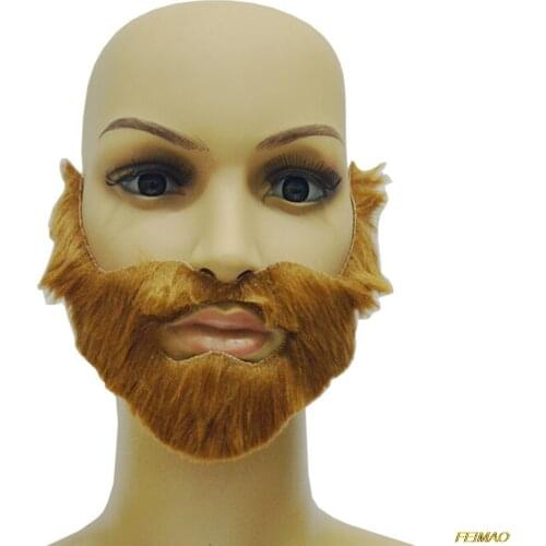 Brown Halloween Beard Adult Men Fake Beard Mustache With Elastic Band Festival Party Supplies Adult Gag Toys