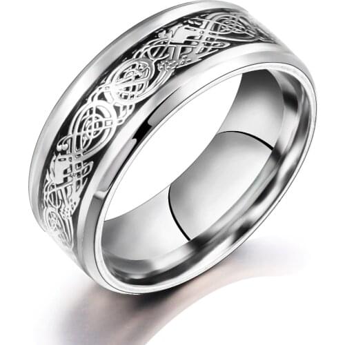 2021 Fashion Glamour Jewelry Stainless Steel Wave Pattern Ring Retro Titanium Steel Couple Rings for Men and Women