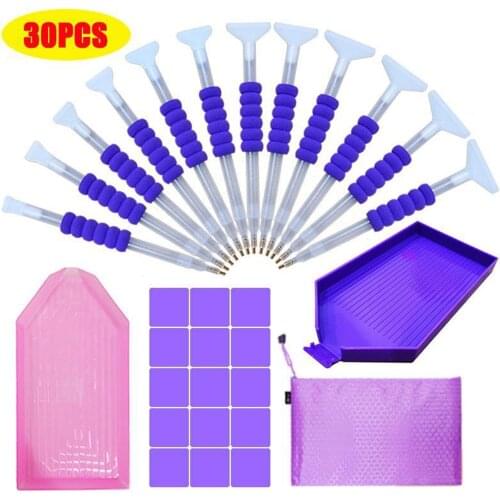 30Packs DIY 5D Diamond Painting Kit Tool Accessories for Embroidery Sewing Craft