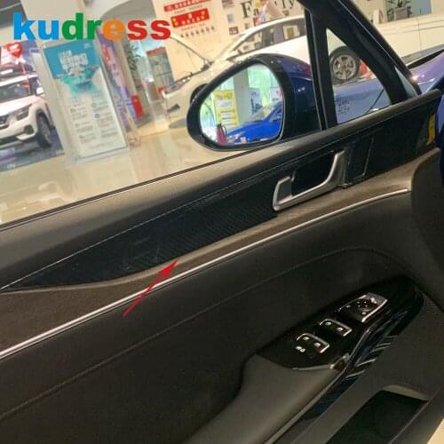 For Kia Optima 2020 2021 Carbon Fiber Car Interior Door Handle Panel Cover Trim Frame Decoration Trims Sticker Accessories LHD
