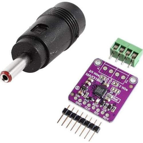 5.5x2.1mm Female to 3.5x1.35mm Male Converter Plug with Max31865 Rtd Platinum Resistance Temperature Detector Module