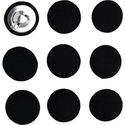 10pcs Fabric Covered Button Shank Button DIY Garment Accessories Black/Blue