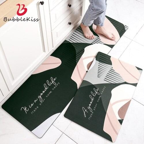 Bubble Kiss Nordic Style Abstract Pattern PVC Kitchen Mat Home Non-Slip Area Rugs for Living Room Oil-proof Soft Bedroom Carpets