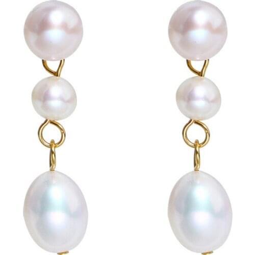 Fashion 925 Silver Earrings Real Freshwater Pearl Drop Earrings For Women Pretty Wedding Jewelry Gifts 2021 Trend New