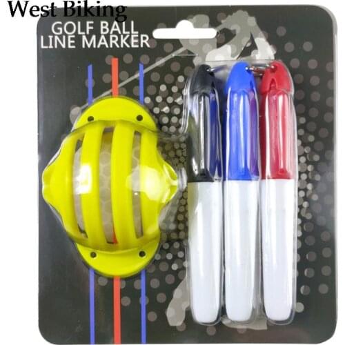 Golf Ball 1 Triple Track Line Marker Stencil + 3 Pen Golf Ball Line Marker Putting Positioning Aids Outdoor Tools