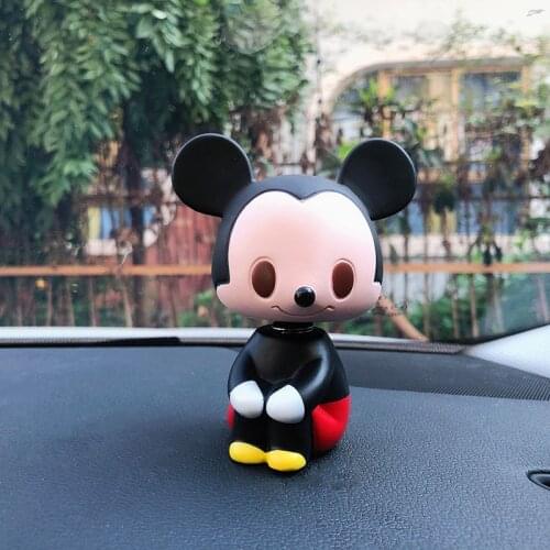 Disney Cute Shaking Head Doll Car Decoration Pooh Mickey Mouse Shaking Head Doll Center Console Decoration For Car Accessories