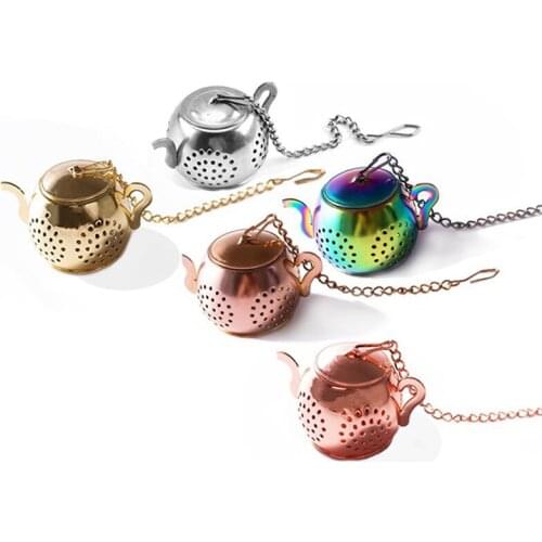 Tea Infuser Teapot Shape Spice Flower Tea Strainer Herbal Filter Kitchen Teaware High quality stainless steel