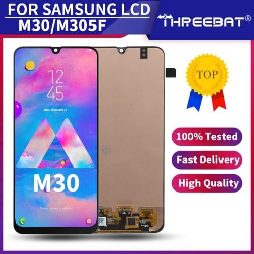 SUPER AMOLED For Samsung Galaxy M30 2019 M305 M305F LCD SM-M305 M305F LCD Display Touch Screen Digitizer Assembly Replacement