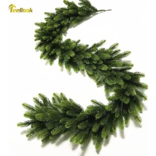 Teellook PE Leaf Christmas Wreath Rattan Christmas Hotel Mall Home Decoration Pendant