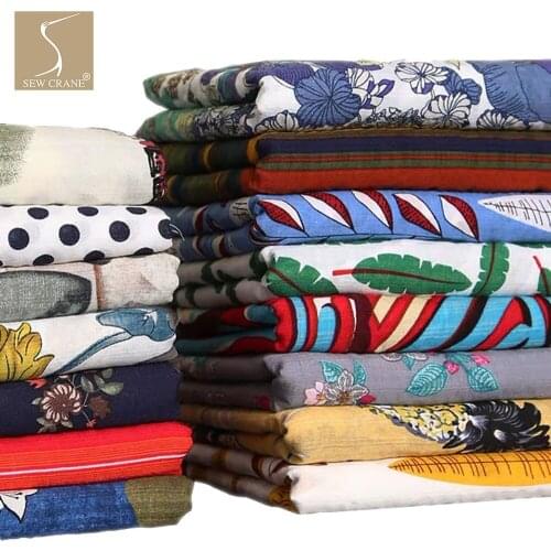 Geometric Striped Floral Digitally Printed Rayon Tropical Leaf Flowers Birds Organic Viscose Fabric, 150cm Wide