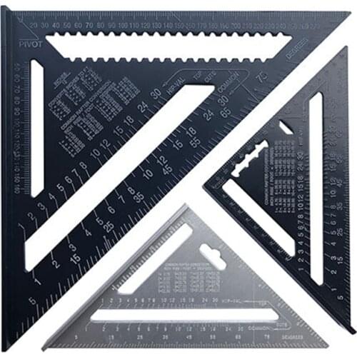 Triangle Ruler 7/12inch Aluminum Alloy Angle Protractor Speed Metric Square Measuring Ruler For Building Framing Tools Gauges