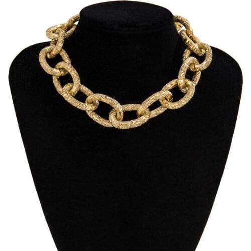 Wgoud Punk Hip Hop Heavy Thick Metal Chain Choker Necklace For Women Men Fashion High Quality Textured Link Collar Gift