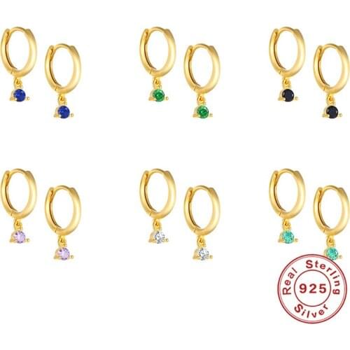 925 Sterling Silver Tiny Circle Hoop Earrings for Women Minimalist Multicolor Piercing Earring Huggie Jewelry Pendientes Brincos