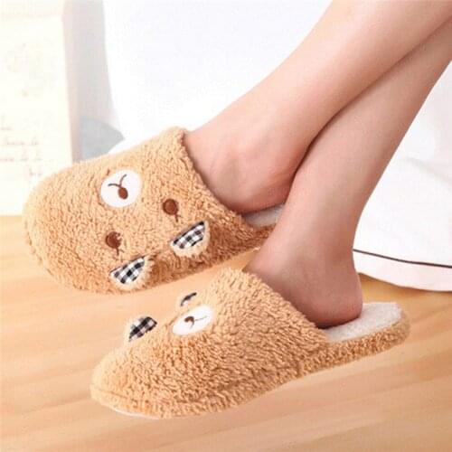 Winter Women Slipper Home Shoes for Women Chinelos Pantufas Adulto Fashion Lovely Bear Pig Indoor House Slippers with Fur