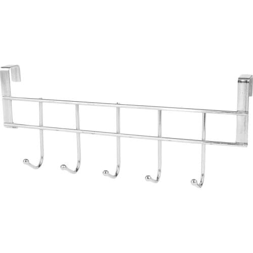 1 Pc 5 Hooks Stainless Steel Clothes Hooks Door Bathroom Kitchen Cabinet Draw Bedroom Towel Hanger Hanging Loop Organizer