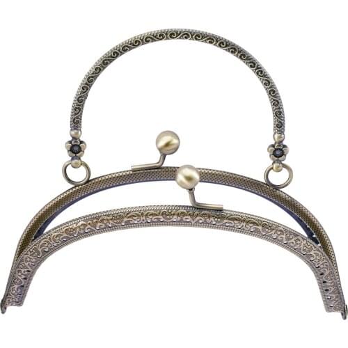 16.5CM Vintage Kiss Clasp Lock Arch Frame for Handbag Handle Purse Lock Coin Bag Accessories Parts Metal Handle