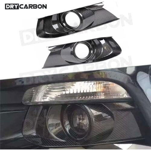 2Pcs/Set Carbon Fiber Front Bumper Fog Lamp Foglight Decoration Cover Trim Frame for Ford Mustang 2015 2016 2017 2018