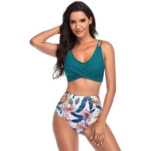 2021 Sexy Bikinis Women Swimsuit High Waist Swimwear Halter Plus Size Two-piece Bathing Suit Beachwear Hollow Out Biquini Female