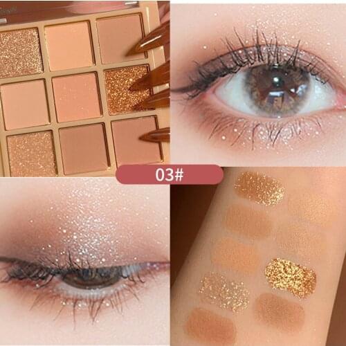 9 Colors Shining Eyeshadow Pearlescent Makeup Glitter Pearl Sequin Flashing Snowflake Matte Eye Shadow Palette Waterproof TSLM2