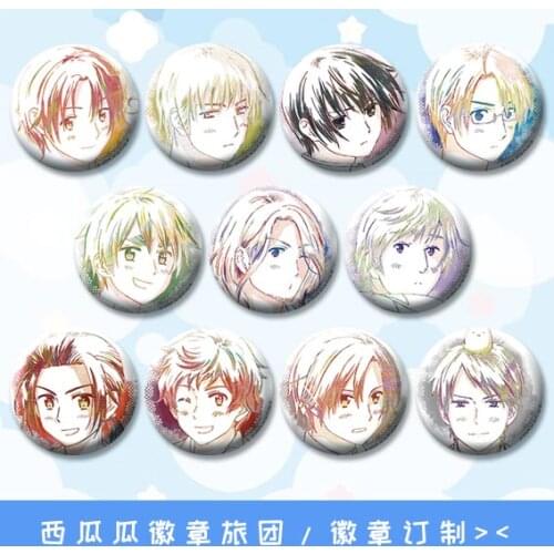 Anime Bagdes 58 mm Axis Power Hetalia Iron Brooch Round Icons