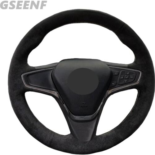 Car Accessories Steering Wheel Cover For Chevrolet Malibu XL 2016-2017 Equinox 2017-2018 Buick Velite 5 Black DIY Suede
