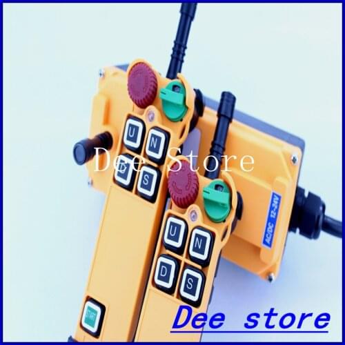 Free Shipping 4 Channel 1 Speed 2 transmitters Hoist Crane Truck Radio Remote Control Push Button Switch System with E-Stop