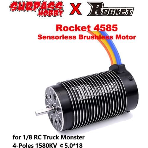 Surpass Hobby Rocket 4585 1580KV 1100KV Sensorless Brushless Motor for 1/8 1/7 1/5 RC Racing Car Truck Traxxas Truggy Tamiya