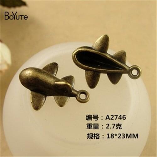 BoYuTe (50 Pieces /lot) 18*23MM Antique Bronze Plated Alloy Airplane Charms Pendant Diy Jewelry Accessories Findings