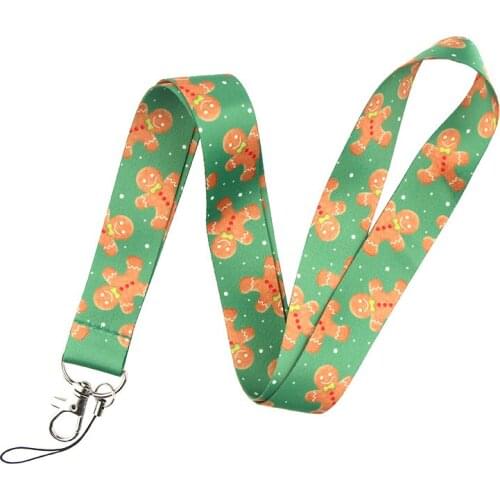 Homegaga Christmas Biscuits Lanyards Cartoon Lanyard Cute Keys Phone Neck Strap Hang Rope Fashion Gifts for Family D2447