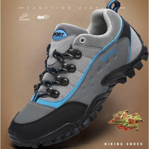 Outdoor Sport Hiking Shoes Men Women PU Leather Trail Trekking Mountain Climbing Shoes Waterproof Sneakers Athletic Training