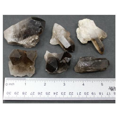 Smokey Quartz Crystal Clusters / Points: 8-12 Piece Bulk Box Lot (Smoky)