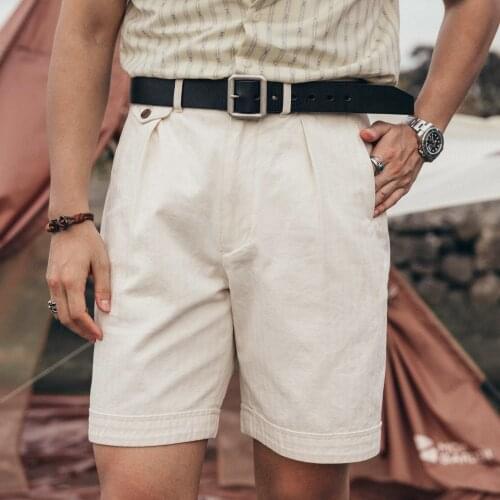 LUD-0004 WW2 US Military Style 270GSM HBT Bermuda Mens Super Top Quality Cotton Vintage Casual Durable Stylish Shorts