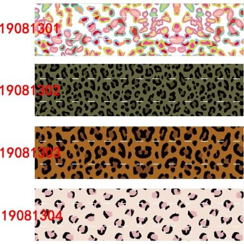 50 yards/lot) 100% Polyester 1-1/2" 38mm leopard printed ribbon and elastic for bag decoration