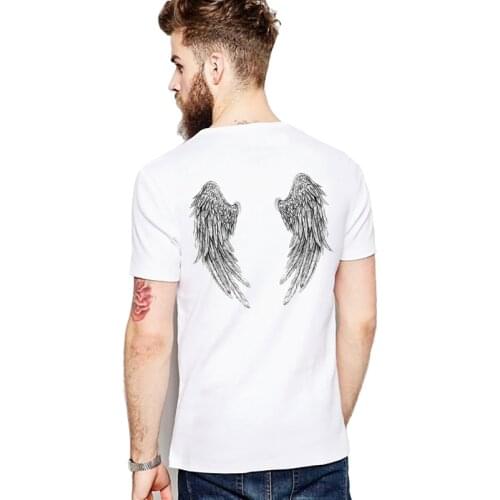 2019 Punk Rock T shirt Men Wing T-shirt Men Top Tee Shirt Hand-painted style Comfortable Tops Tees Man