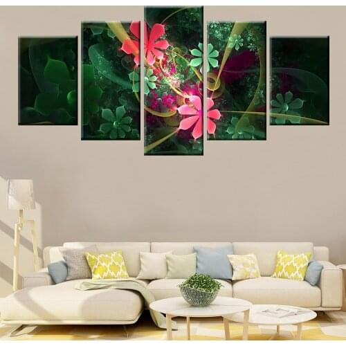 Wall Art Canvas Painting Modern HD Print 5 Panel Abstract Beautiful Flowers Landscape Poster Living Room Home Modern Decor