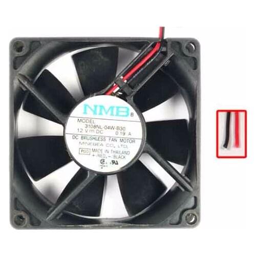 NMB-MAT 3108NL-04W-B30 P00 DC 12V 0.19A 80x80x20mm Server Cooling Fan