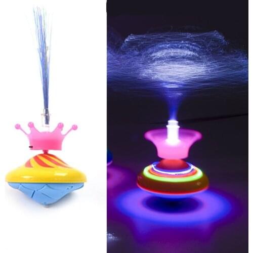 2020 New Novelty Light Fiber Spinnig Top Lase Music Luminous Music Gyro Light Up Kid Toy