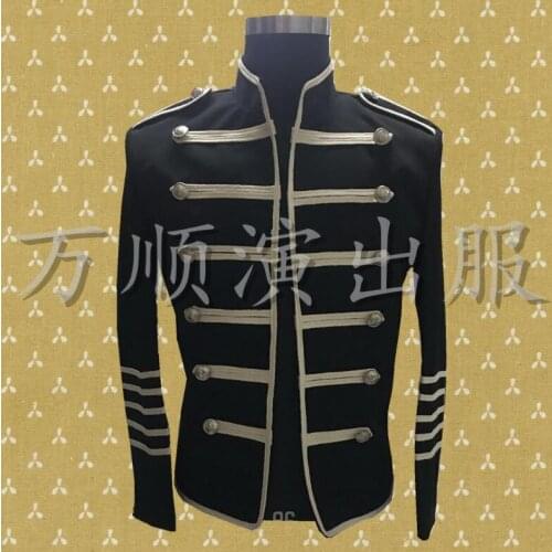 Stand collar clothes men suits designs masculino homme terno stage costumes for singers jacket men blazer dance star style black