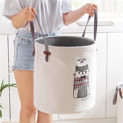 1pc Folding Laundry Basket Round Storage Bin Bag Large Hamper Collapsible Clothes Toy Basket Bucket Organizer Large Capacity