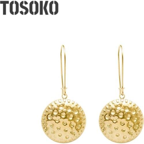 TOSOKO Stainless Steel Jewelry Round punk Earring Pendant For Women BSF269