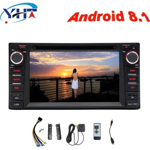 2din 6.2" Quad-Core 1+16GB Android 8.1 Universal Car Radio DVD Player with Capacitive Touch Screen BT HD MirrorLink for Toyota