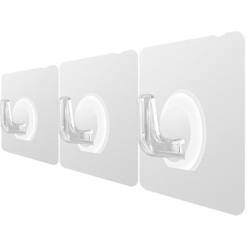10/20pcs Universal Transparent Strong Hooks Self Adhesive Door Wall Hangers Hooks Strong Sticky Kitchen Bathroom Storage Hangers